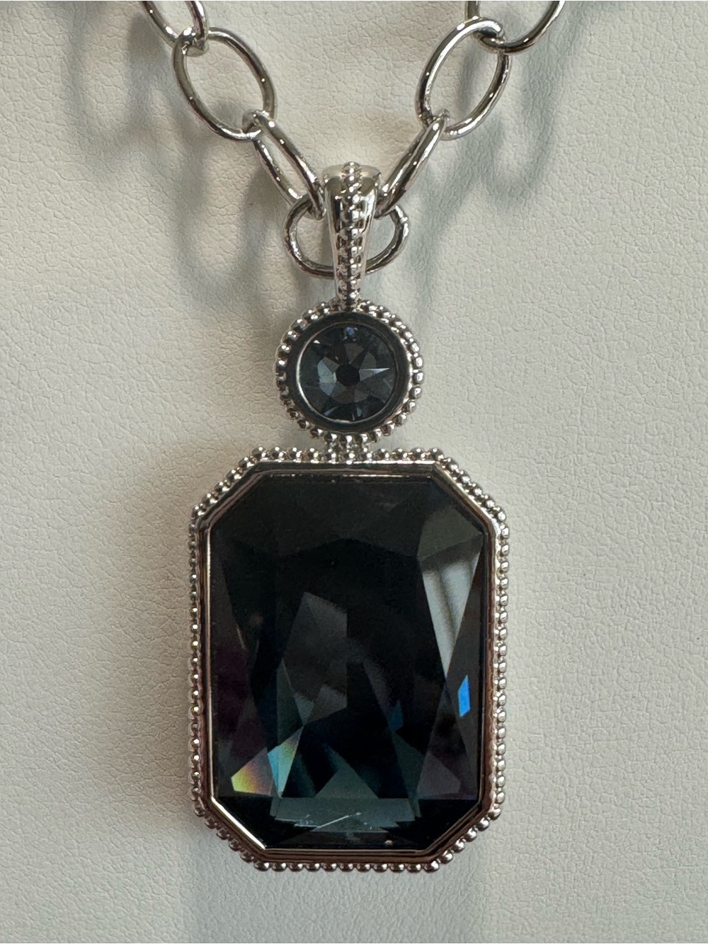 Touchstone Crystal Royalty Pendant Necklace – Denim Blue & Montana Crystals